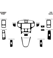 Meriç® Hyundai Matrix Ön Torpido Kaplama Maun 13 Parça 2006-2012 (Piano Black)