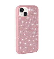 iPhone 15 Plus Kılıf Parlak Taşlı Tasarım Pırlanta Kılıf (Pembe)