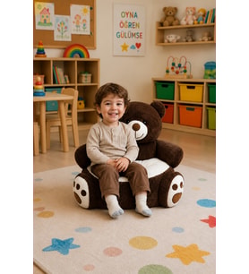 65 cm Ayıcık Pelüş Bebek Çocuk Koltuğu Ayıcık Hediyeli (%100 Yerli) (AYI-KAHVE) (Yeşil)
