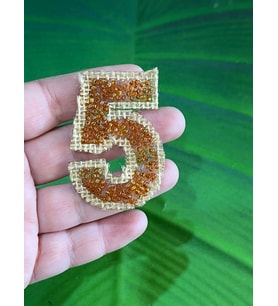5X4 CM ÜTÜ İLE YAPIŞAN 5 RAKAMI ARMA YAMA DİKİŞ AKSESUARI (Turuncu)