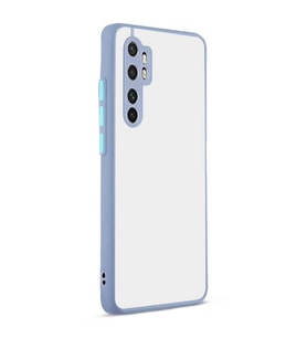 Xiaomi Mi Note 10 Lite Kılıf Hux Düğme ve Kapak Zıt Renk Kılıf (Mor)