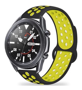 Xiaomi Mi Watch Color 1 / 2 Kordon Delikli Spor Kordon (Siyah-Sarı)