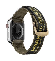 Dux Ducis Apple Watch 42-44-45MM için Kayış Kordon Lylon Loop (Yeşil-Sarı )