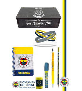 Fenerbahçe Orijinal Lisanslı Kalem Bileklik Bloknot Kalemtraş Silgi Hediyelik Set (Sarı)