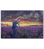 Cakapuzzle Mor Laleler Mor Elbiseli Kadın Mor Gökler  Puzzle Yapboz MDF (Ahşap) (1000 Parça)