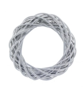 30cm Doğal Ahşap Çelenk Kapı Süsü Çelengi (Beyaz)
