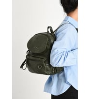 Y.S.Deri Mini Boy Kadın Sırt Çantası Vegan Deri Bayan Sırt Çantası 27*20 Cm Yumuşak Doku Çok Cepli (Yeşil)
