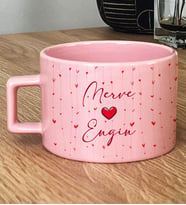 Sevgiliye Hediye Hediye Pastel Fincan Sevgililer Günü Hediyesi (Pembe)