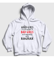 Presmono Unisex Beyaz Bad Girls Vikings Kapüşonlu Sweatshirt 221612tt (Beyaz)