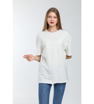 Süperlife Kadın Bisiklet Yaka Standart &Regular Fit Tişort spr21yk30 (Ekru)