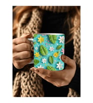 Çiçek Modellerinde 3 Boyutlu Tasarım Seramik Kupa Mug - Hediyelik Kupa Bardak (10)