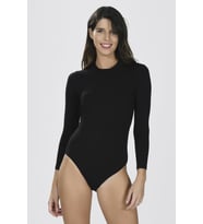 Nbb Bayan Uzun Kollu Boğazlı Çıtçıtlı Body 2960 (Siyah)