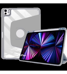 Apple iPad Pro 11 3. 4. Nesil Kılıf Termik Kalem Bölmeli Dönebilen Standlı Kılıf (Gri)