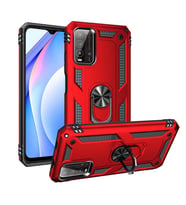 Xiaomi Redmi Note 9 4G Kılıf Yüzüklü Zırh Tank Vega (Kırmızı)