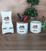 Şehir Plancısı Hediye Sepeti Kupa Bardak T Kulplu, Kalemlik ve Ahşap Telefon Standı Şehir Plancısına Hediye (Model 8)