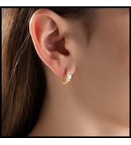 Gümüşistan 925 Ayar Gümüş Tektaş Detaylı Küpe (Gold)