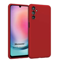 Microsonic Matte Silicone Samsung Galaxy M14 Kılıf Siyah (Kırmızı)