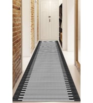 Dijital Baskılı Kaymaz Taban Yıkanabilir Modern Yolluk Ve Koridor Halısı NDU-SD-316 (Siyah)
