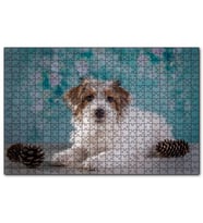Cakapuzzle Beyaz Kahverengi Tüylü Terrier  Puzzle Yapboz MDF (Ahşap) (500 Parça)