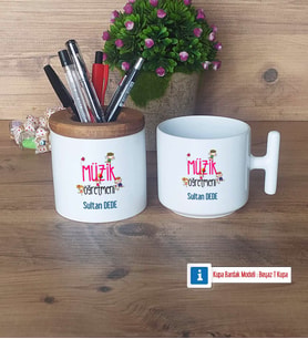 Müzik Öğretmeni Kalemlik, Kupa Bardak T Kişiye Özel Hediye (Model 1)