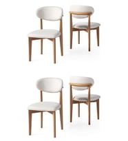 Norte Ahşap Salon Mutfak Sandalyesi 4 Lü Set  (KAHVE)