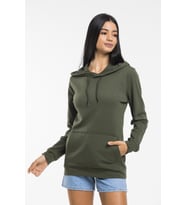 Süperlife Kadın Kapşonlu Regular Fit İnce Sweatshirt spr21k55 (Haki)