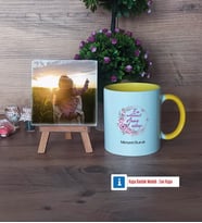 Hamile Anne Adayı Fotoğraflı Dekoratif Taş, Kupa Bardak Beyaz Hediye (Model 7)