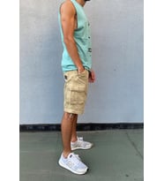 Erkek Bisiklet Yaka Oversize Fit  Air Baskılı Tişort SPR21Y05 (Yeşil)