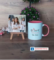 Eczane Teknikeri Fotoğraflı Dekoratif Taş, Kupa Bardak Beyaz Hediye (Model 6)