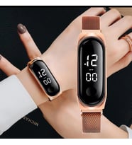 Dokunmatik Ekran Led Su Geçirmez Unisex Kol Saati (Rose)