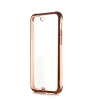 iPhone 8 Plus Kılıf Kamera Korumalı Kenarları Renkli Şeffaf Voit Silikon (Pembe)