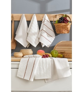 6 lı El Yüz Mutfak Havlusu Seti Sophia 30 X 50 Cm (Krem)