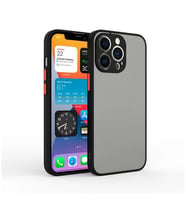 iPhone 12 Pro Max 6.7inç Kamera Korumali Premium Silikon Kilif (Siyah)