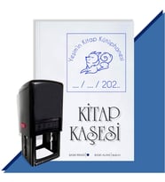 Kişiye Özel Sevimli Köpek 9 Tarihli Otomatik Kitap Kaşesi (Mavi)