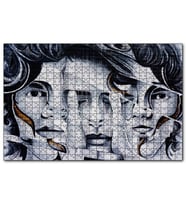Cakapuzzle Parmaklar ve Yüzler İllüzyonik Duvar Boyama  Puzzle Yapboz MDF (Ahşap) (255 Parça)