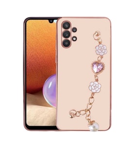 Galaxy A32 4G Kılıf El Tutamaçlı Zore Taka Silikon Kılıf (Pembe)