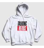 Presmono Unisex Beyaz Logo Talking Heads Kapüşonlu Sweatshirt 492013tt (Beyaz)