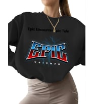 unisex 3 iplik şardonlu Bej kadın erkek Sweatshirt kalın Sweatshirt Destansı zafer Baskılı bisiklet (Siyah)