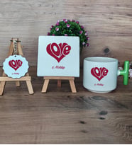 Love Sevgili Hediye Seti Kupa Bardak T Kulplu, Dekoratif Taş, Anahtarlık Sevgiliye Sevgililer Günü Hediyesi (Model 8)