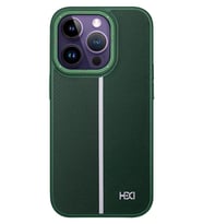 Uyumlu Model Apple iPhone 13 Pro Max Kılıf Line Pu Deri Lizbon Kapak (Koyu Yeşil)
