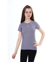 Toontoy Kız Çocuk Okul Tişört (Gri)