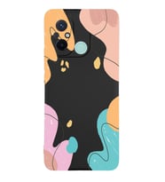 PrintiFy Xiaomi Redmi 12c Uyumlu Lansman Kılıf Karışık Renkler Tasarımlı İçi Kadife Kapak (Siyah)