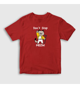 Presmono Unisex Çocuk Beyaz Meow Queen Freddie Mercury T-Shirt 407791tt (Kırmızı)