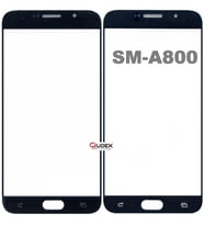 Samsung A8 SM-A800 Dokunmatik Okalı Ön Cam Lens Orjinal Kalite (Siyah)