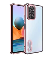 Xiaomi Redmi Note 11 Global Kılıf Logo Gösteren Zore Omega Kılıf (Rose)