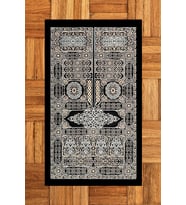 EVDEYA Baskılı Yıkanabilir Şık Tasarım Hediyelik Namaz Halısı Seccade 70x130cm, SECCADE-50-KAHVERENGİ, (Siyah)