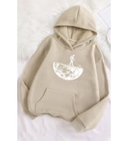 Unisex Uzay Temalı Sweatshirt (Bej)