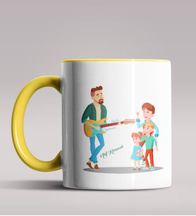 Kişiye Özel Müzik Öğretmeni Tasarımlı Siyah Renk Kupa Bardak 2 (Sarı)
