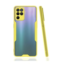 Oppo Reno 5 Lite Kılıf Parfe Kenarları Pastel Renk Silikon Kılıf (Sarı)