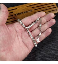 İsme Özel 6x9 mm Bilekboy Metal Tesbih - Alpaka Tesbih - Gümüş Kaplama Tesbih (Gümüş)